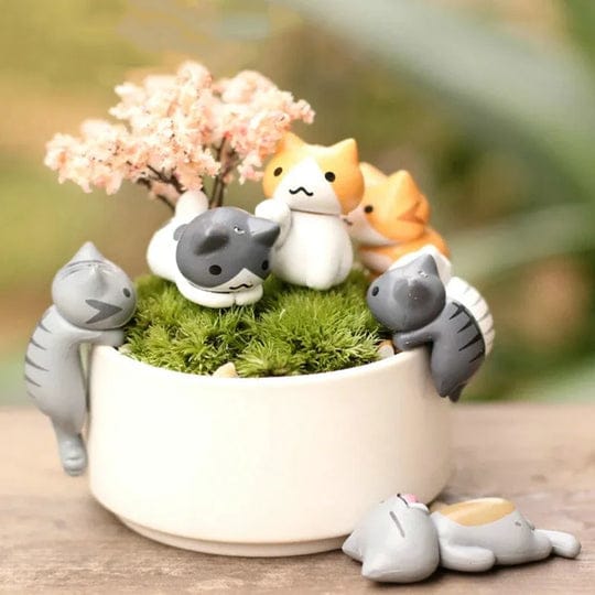 Figurine Chat au Jardin Bonsaï